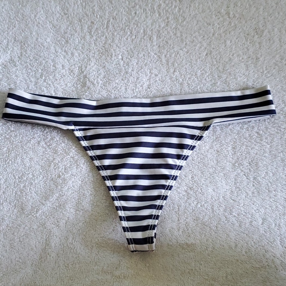 Frankie's bikinis medium blue & white medium